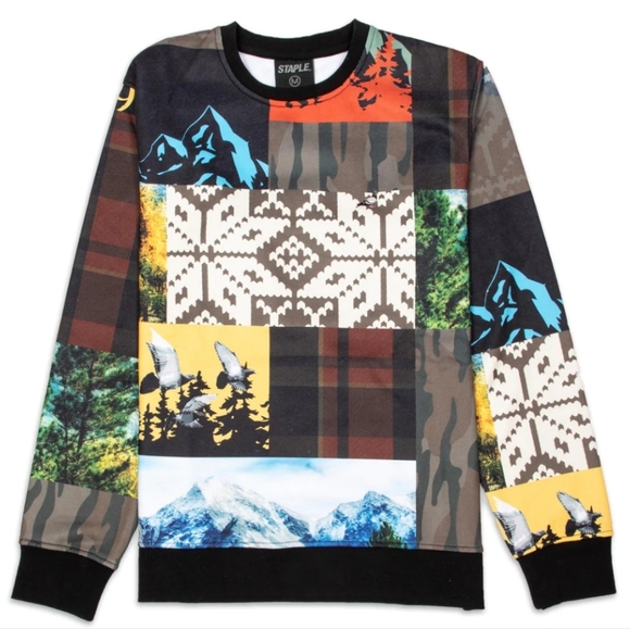 Staple Classon Printed Crewneck Sweatshirt Men's Size 2XL - Picture 8 of 9